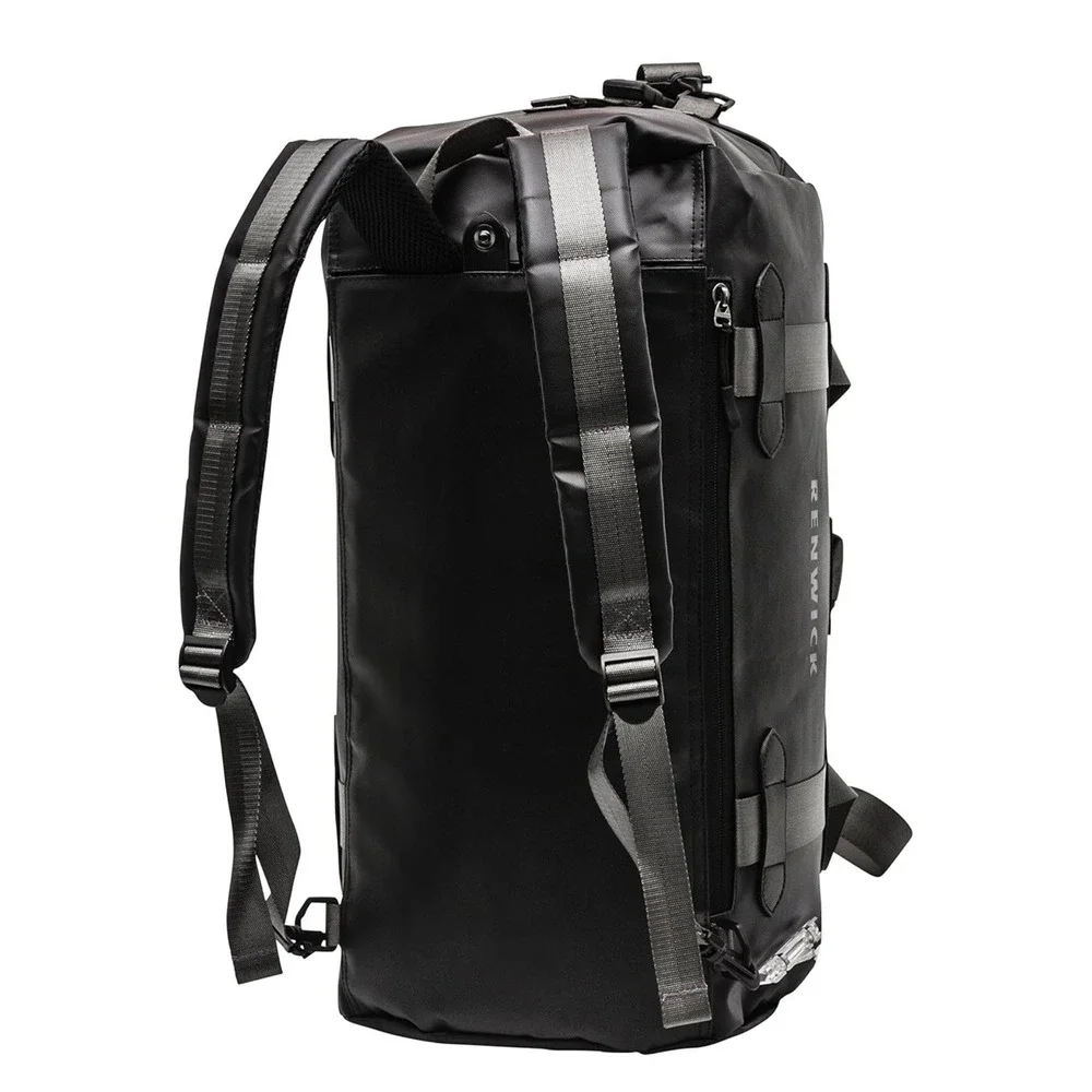 Renwick Travel Roll Top Duffle with‎ Backpack Straps & Laptop Sleeve 40L Black